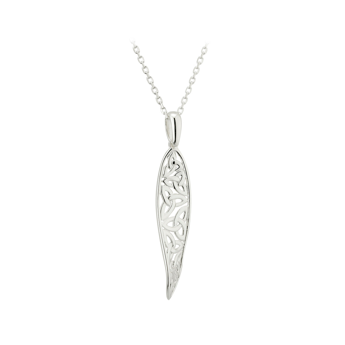 sterling silver long trinity knot twist pendant s46367 from Solvar