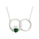 sterling silver crystal claddagh circle necklet s46371 from Solvar