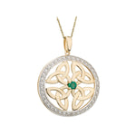 14k gold emerald round trinity knot pendant s46403 from Solvar