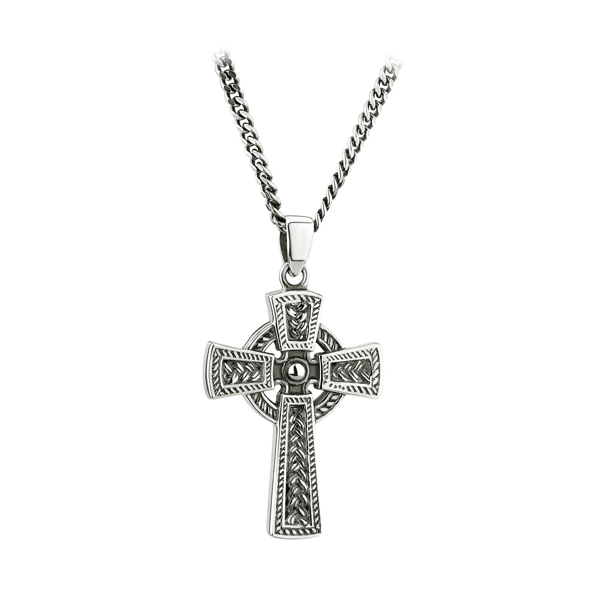 sterling silver oxidised celtic cross pendant s46456 from Solvar