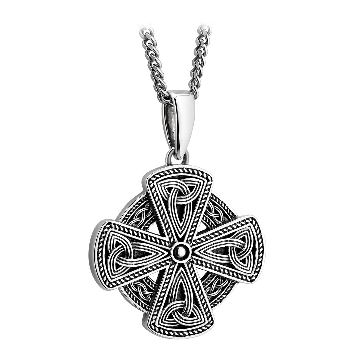 mens sterling silver celtic cross necklace s46613 from Solvar