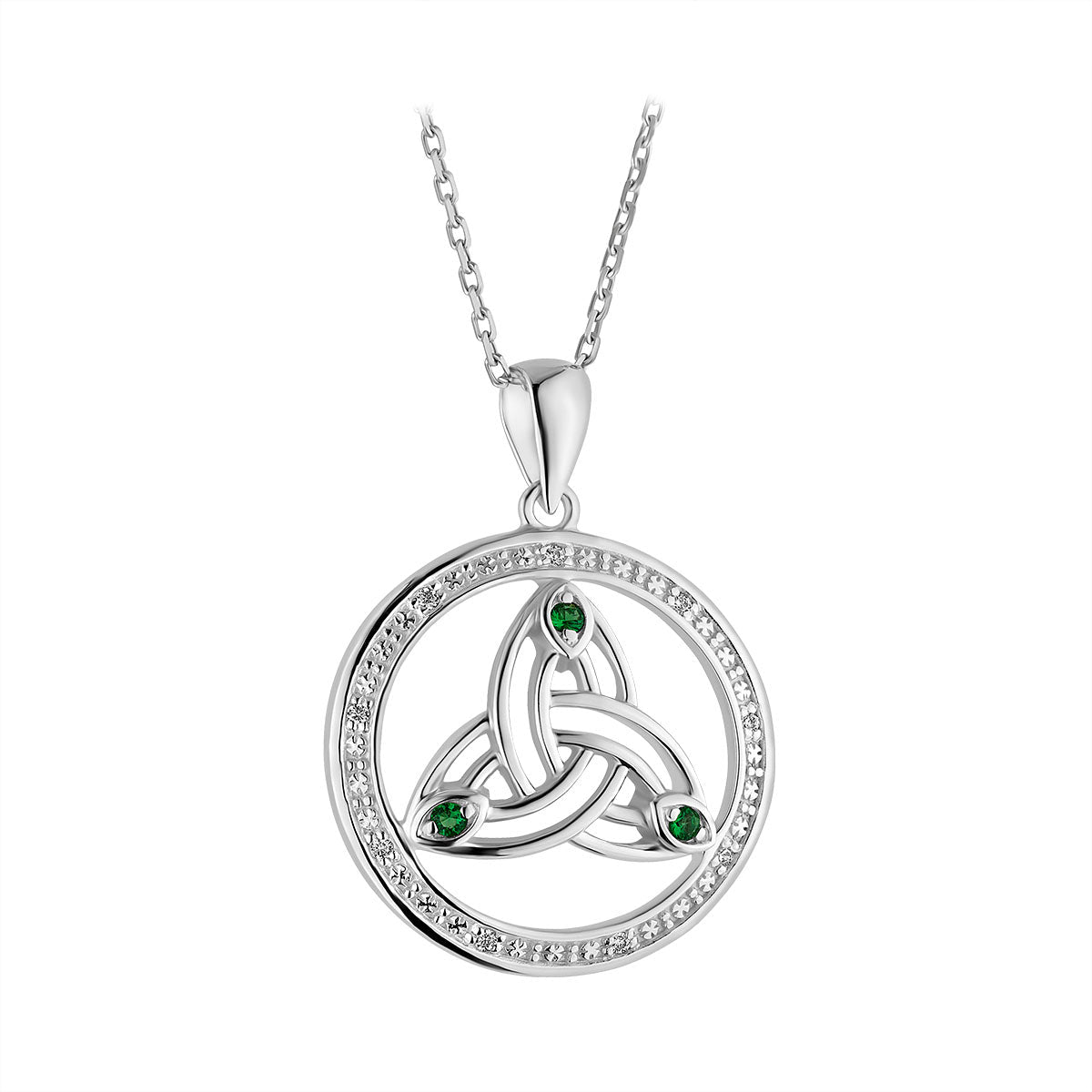 sterling silver crystal trinity circle pendant S46799 from Solvar