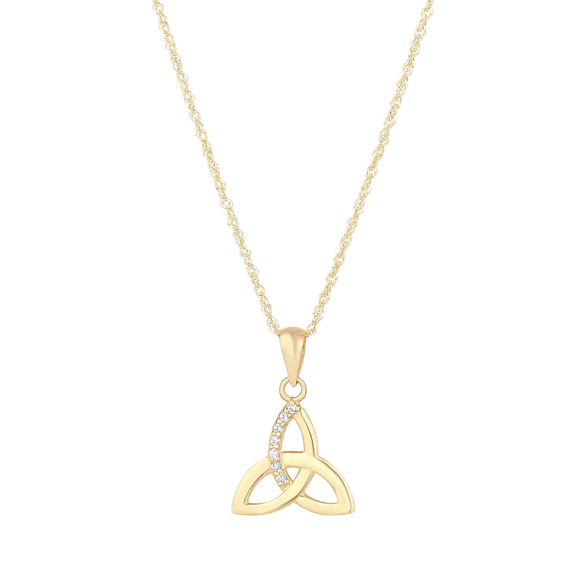 Solvar 10k gold cubic zirconia trinity knot necklace S46923