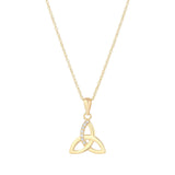 Solvar 10k gold cubic zirconia trinity knot necklace S46923