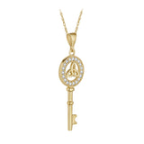 Stock image of Solvar 10K Gold Cz Trinity Knot Key Necklace S46944