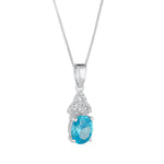 Stock image of Solvar Sterling Silver March Birthstone Trinity Knot Necklace S46948-03