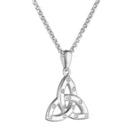 Stock image of Solvar flush set cz large trinity knot necklace s46994