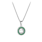 Stock image of Solvar kids green cz shamrock pendant in silver s47011