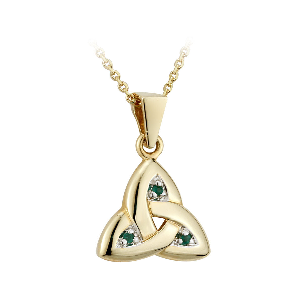14k gold emerald trinity knot pendant s4715 from Solvar