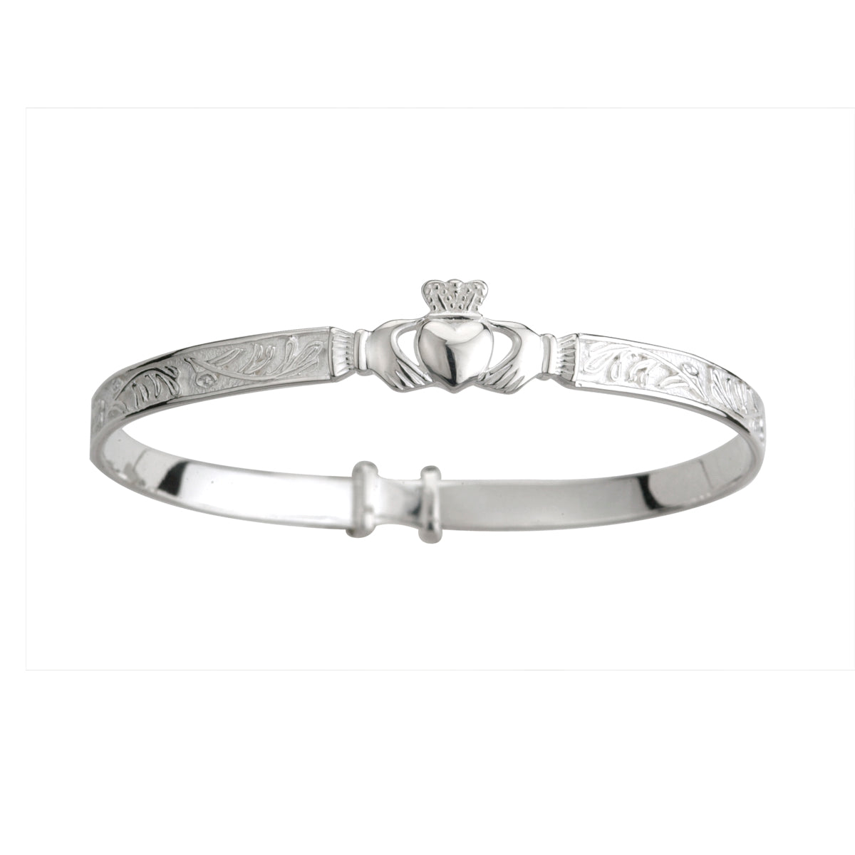 sterling silver claddagh celtic baby bangle s5268 from Solvar