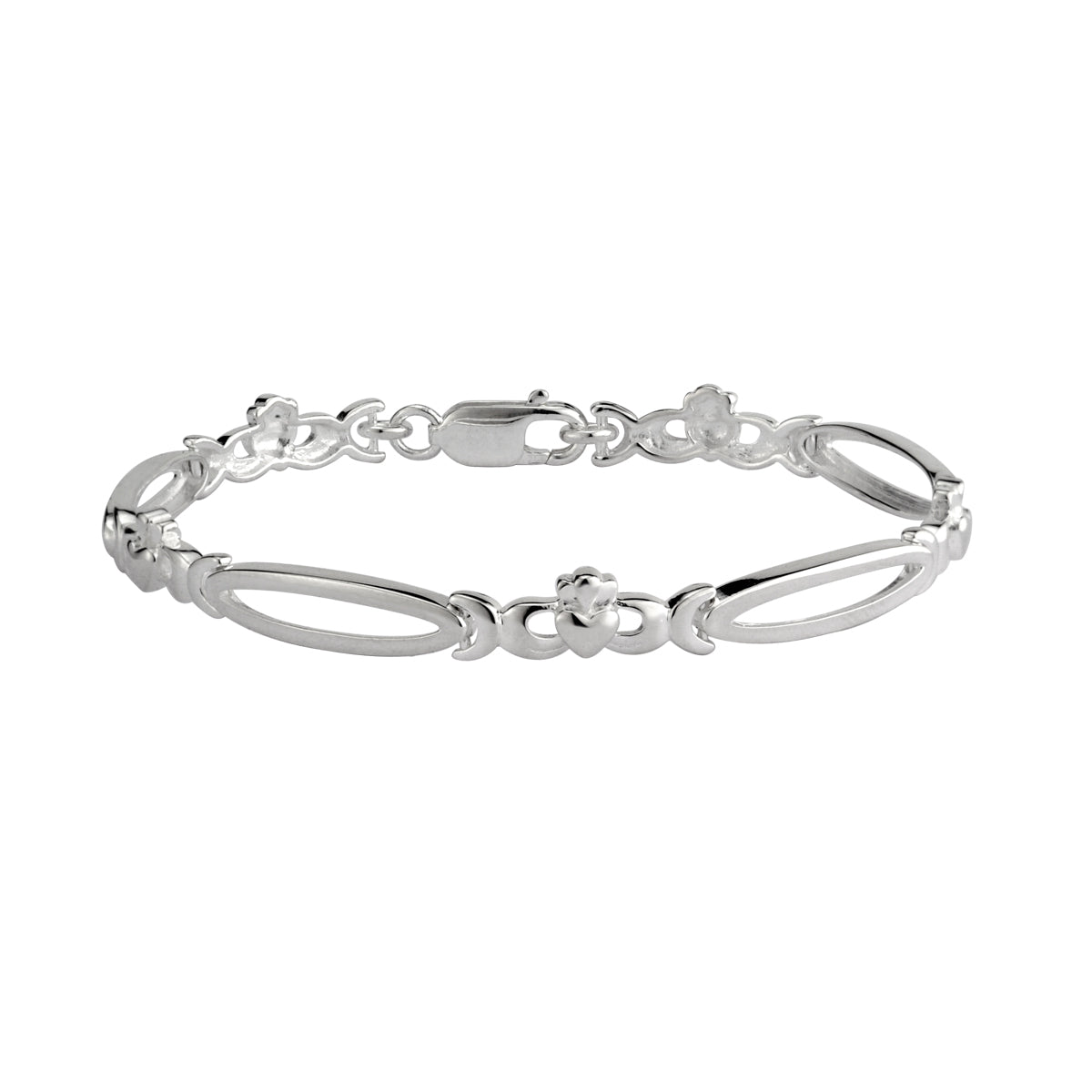 sterling silver claddagh link bracelet s5462 from Solvar