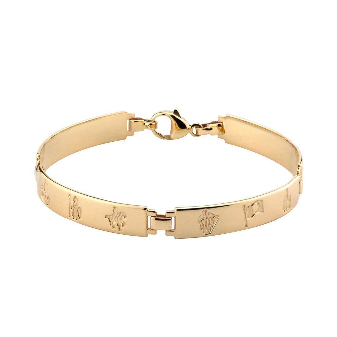 stock image of Solvar gold history of ireland ladies four link bracelet s5505