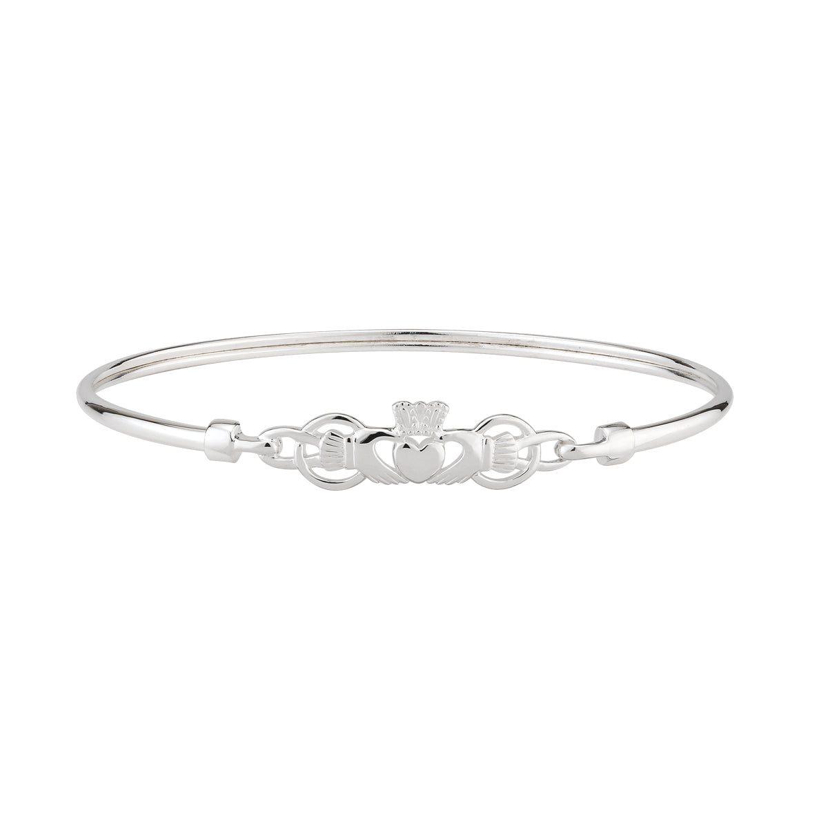 sterling silver claddagh bangle s5795 from Solvar