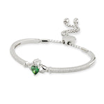 sterling silver cubic zirconia claddagh draw string bangle s5890 from Solvar