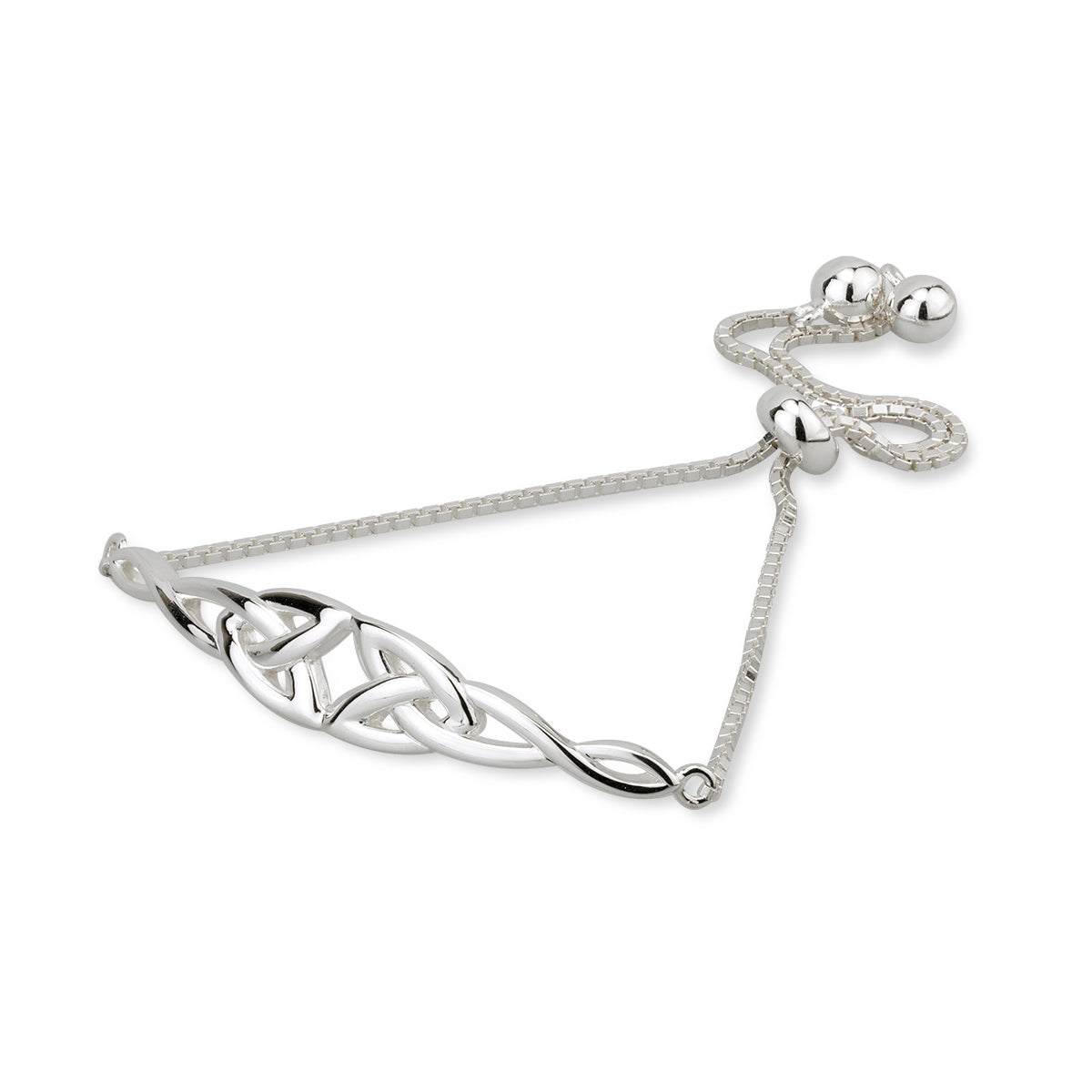 sterling silver trinity knot draw string bracelet s5972 from Solvar