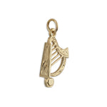 14k gold irish harp charm small s8273 from Solvar