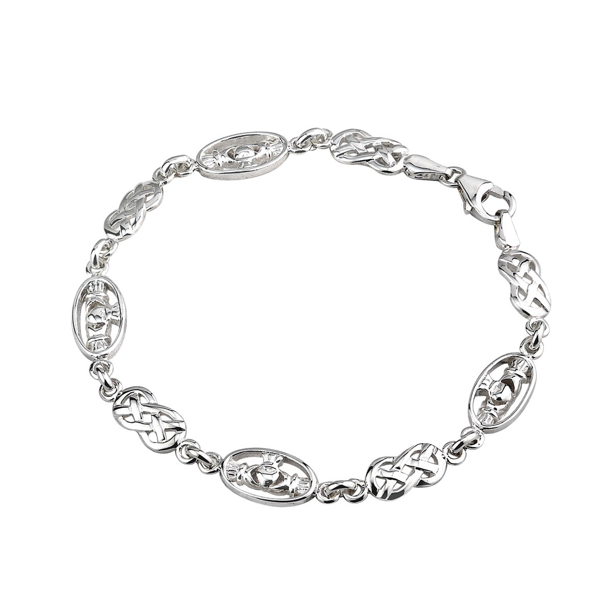 sterling silver claddagh celtic links bracelet s5339 from Solvar