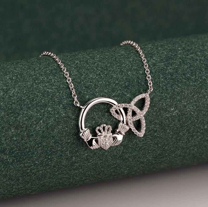 lifestyle image of Celtic Claddagh necklace s46038 from Solvar