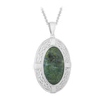 Product image of Sterling Silver Oval Marble Celtic Shield Pendant from Solvar jewellery