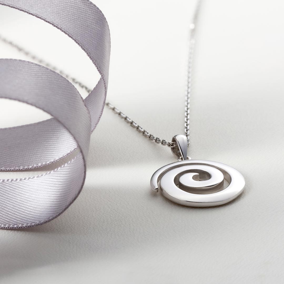 lifestyle image of celtic spiral necklace from Solvar