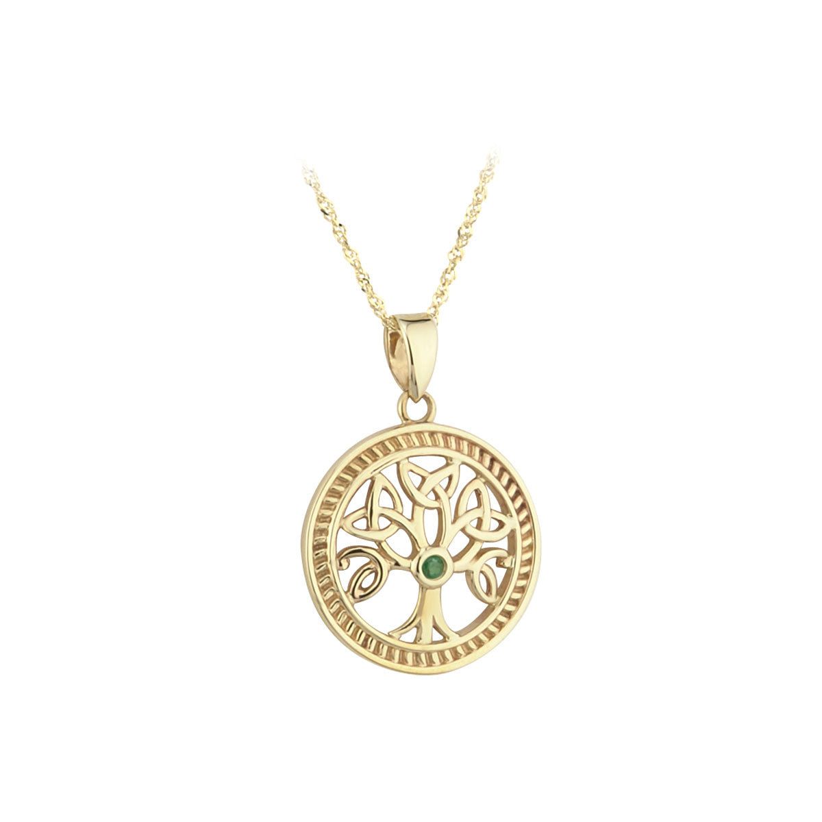 10k gold emerald tree of life pendant s45143 from Solvar