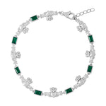 stock image of Sterling Silver Green Cz Claddagh Bracelet from Solvar