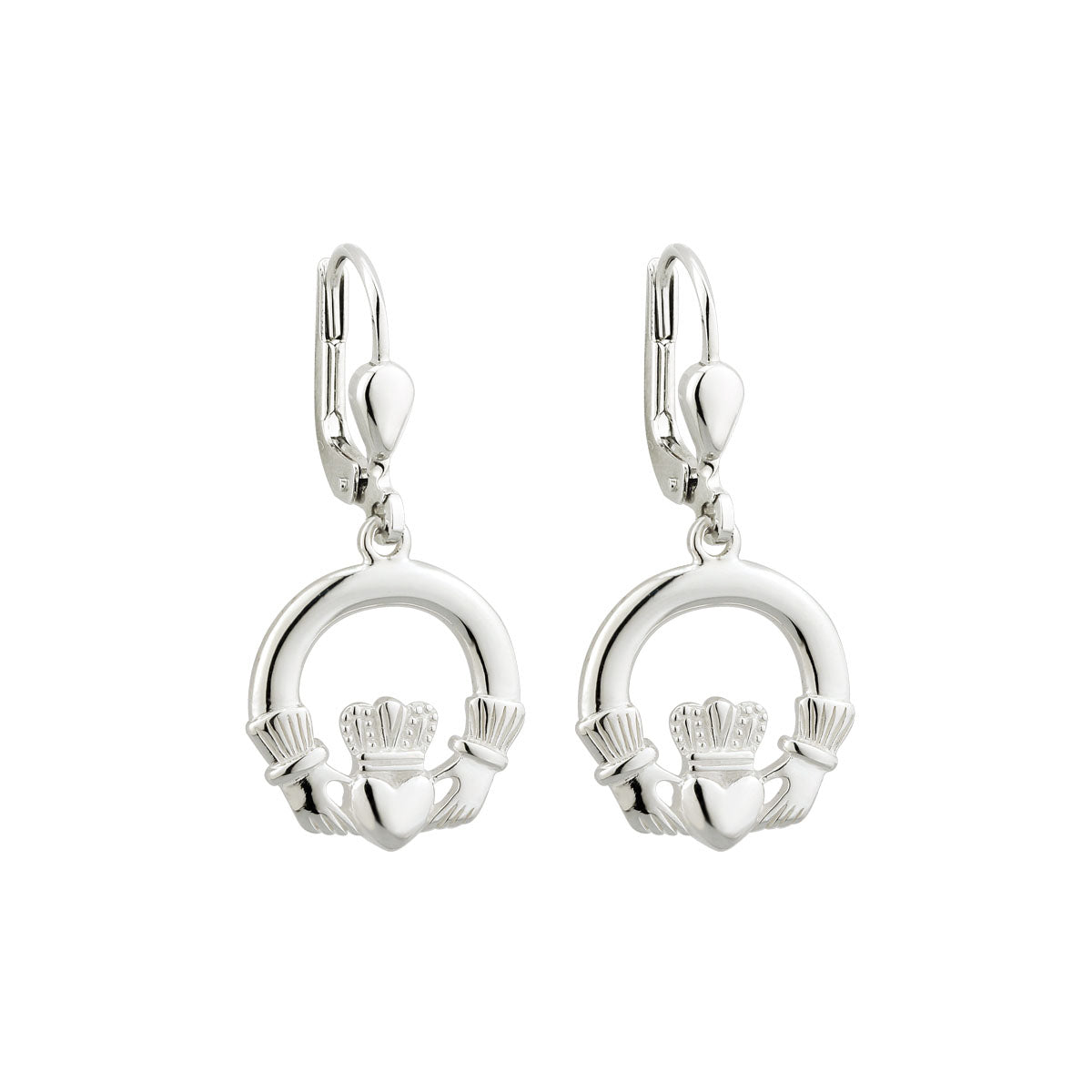 sterling silver claddagh drop earrings s33151 from Solvar