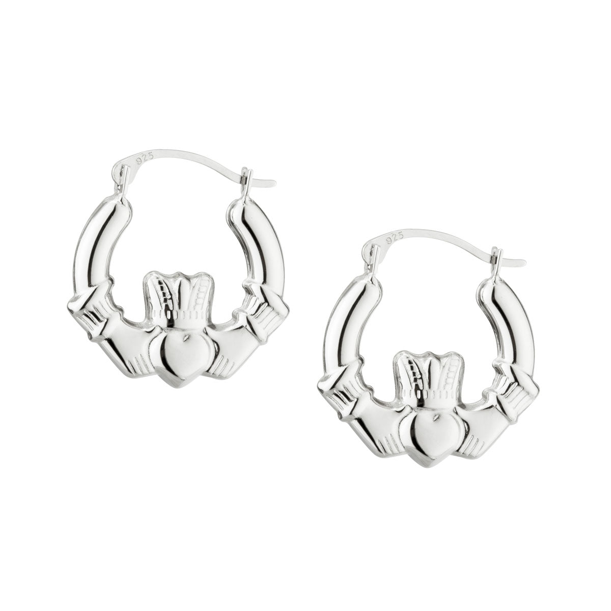 sterling silver claddagh creole small earrings s3028 from Solvar