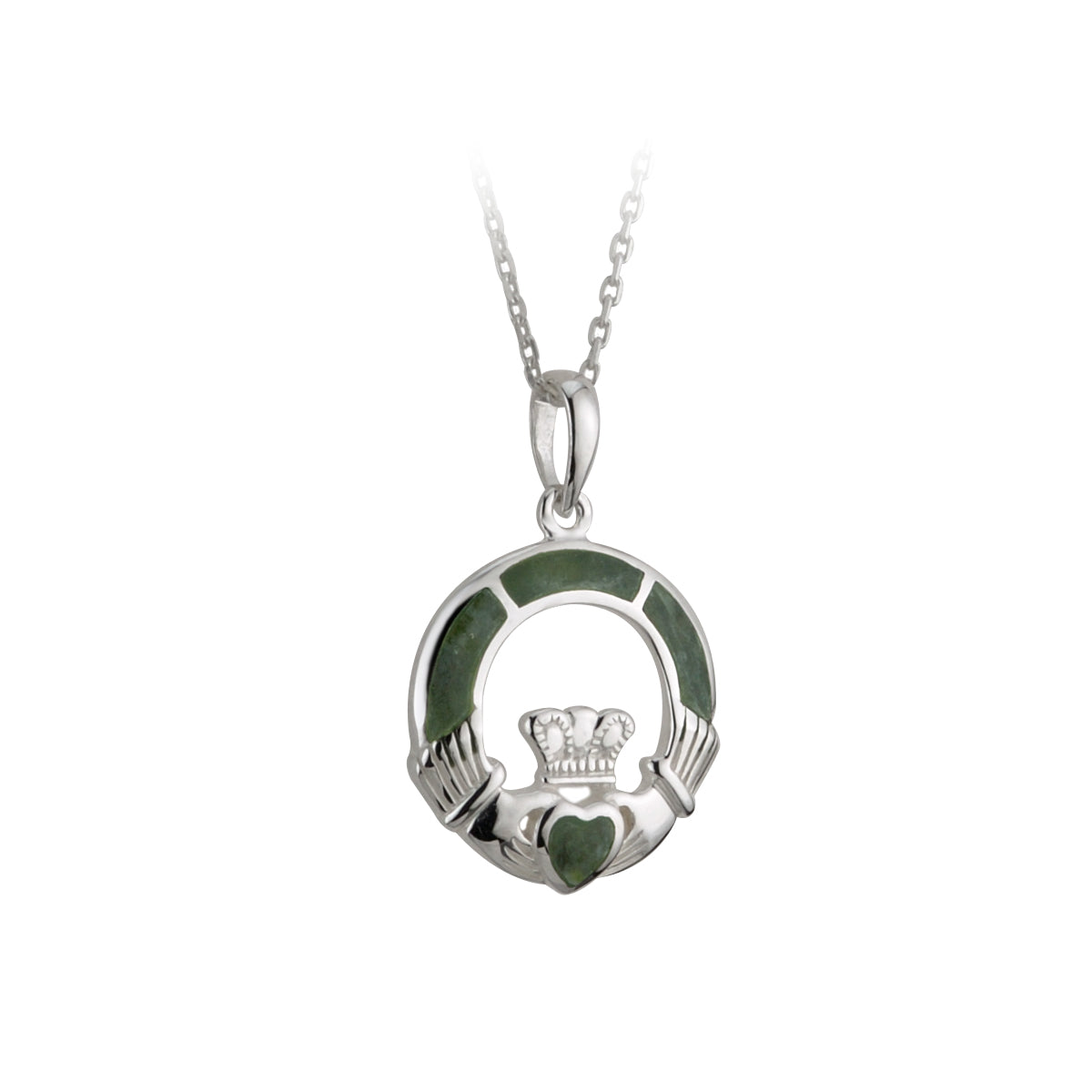 sterling silver connemara marble claddagh pendant s44700 from Solvar