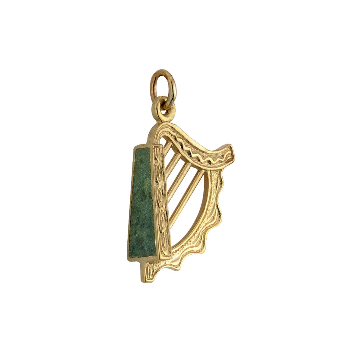 14k gold connemara marble harp charm s8260 from Solvar