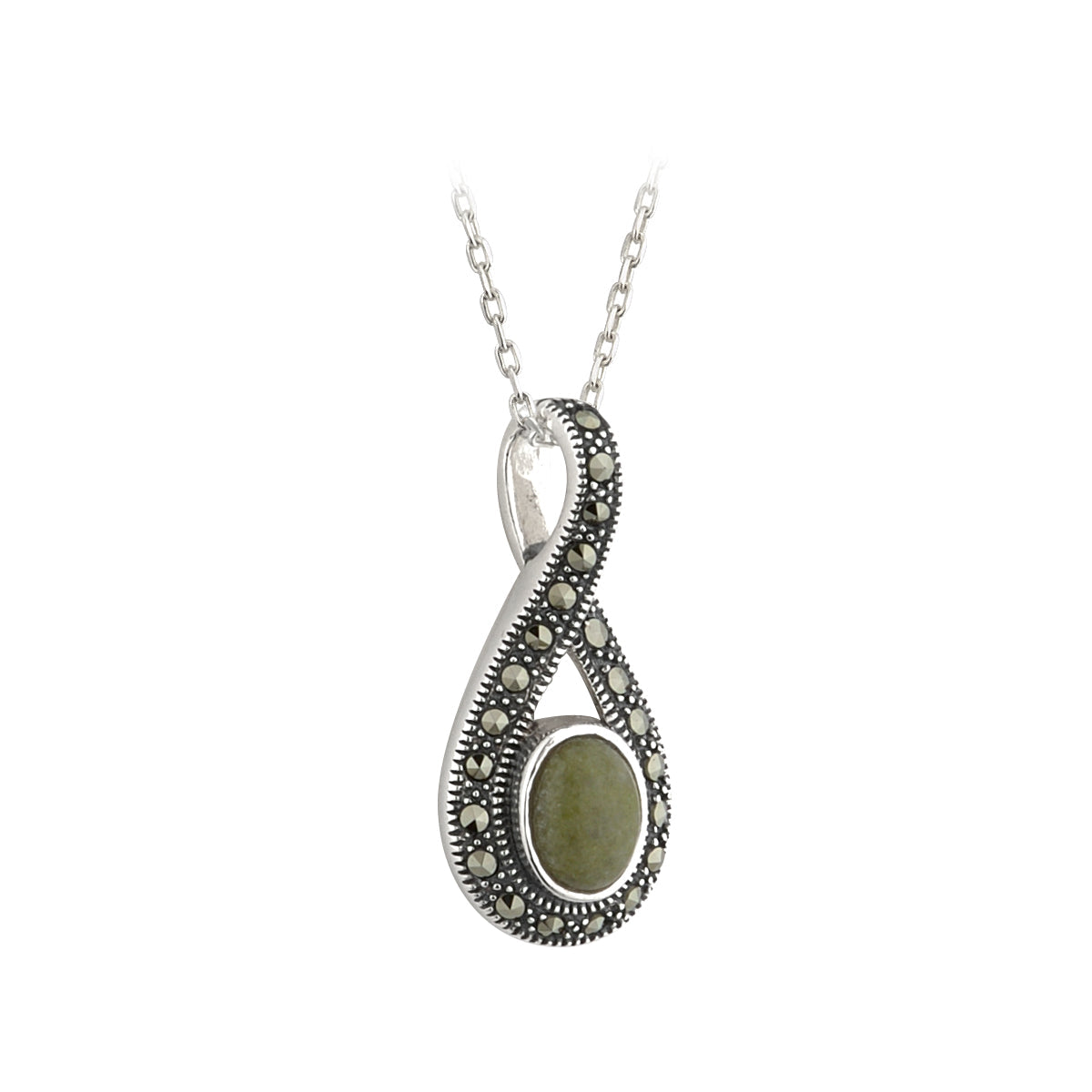 sterling silver connemara marble and marcasite pendant s45283 from Solvar