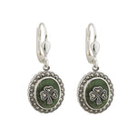 sterling silver marcasite shamrock connemara marble earrings s33246 from Solvar