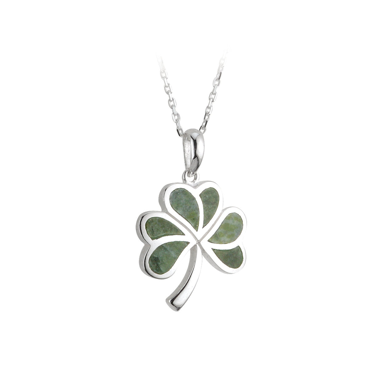 sterling silver connemara marble shamrock pendant s44702 from Solvar