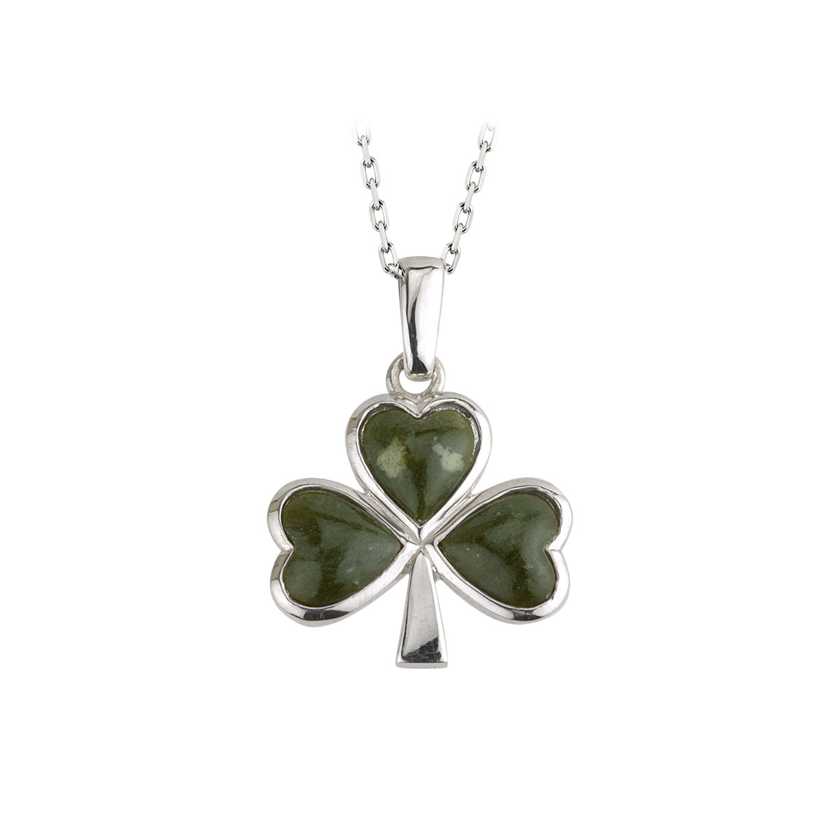 sterling silver shamrock connemara marble set pendant s4332 from Solvar