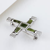 lifestyle image 2 of Connemara marble St Brigid's Cross brooch from Solvar 