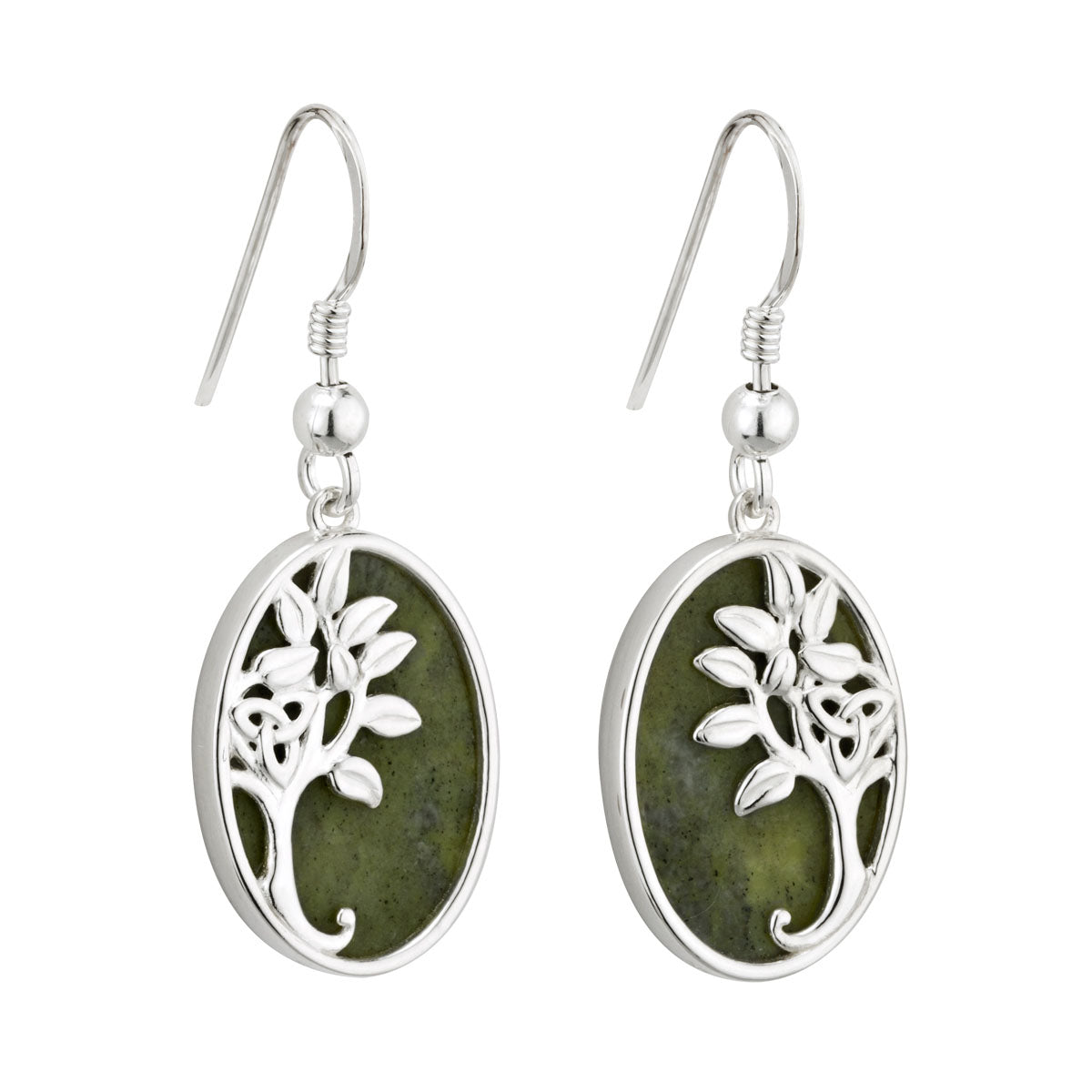 sterling silver connemara marble tree of life drop earrings s33769 from Solvar