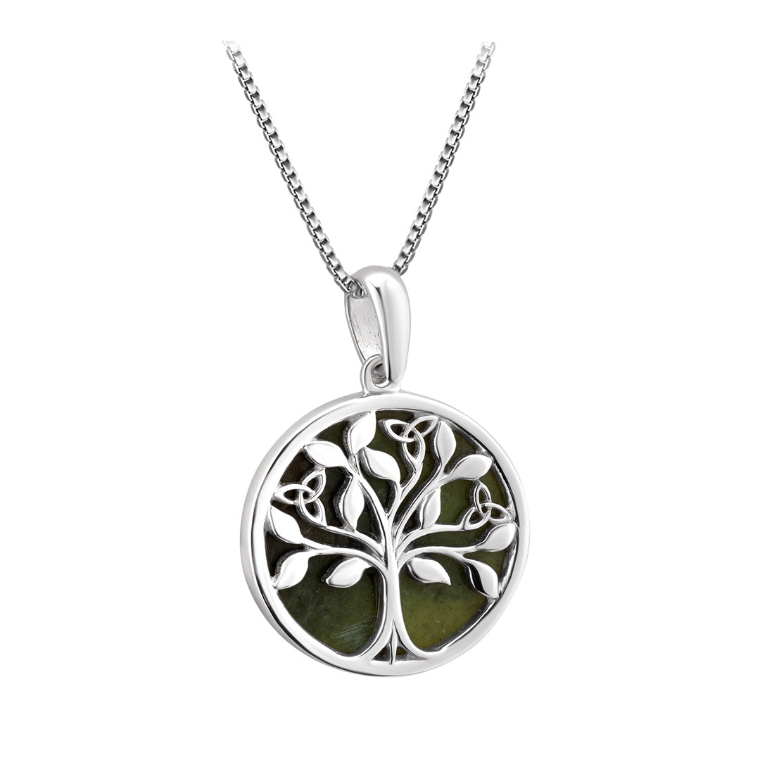 sterling silver connemara marble tree of life pendant s46669 from Solvar