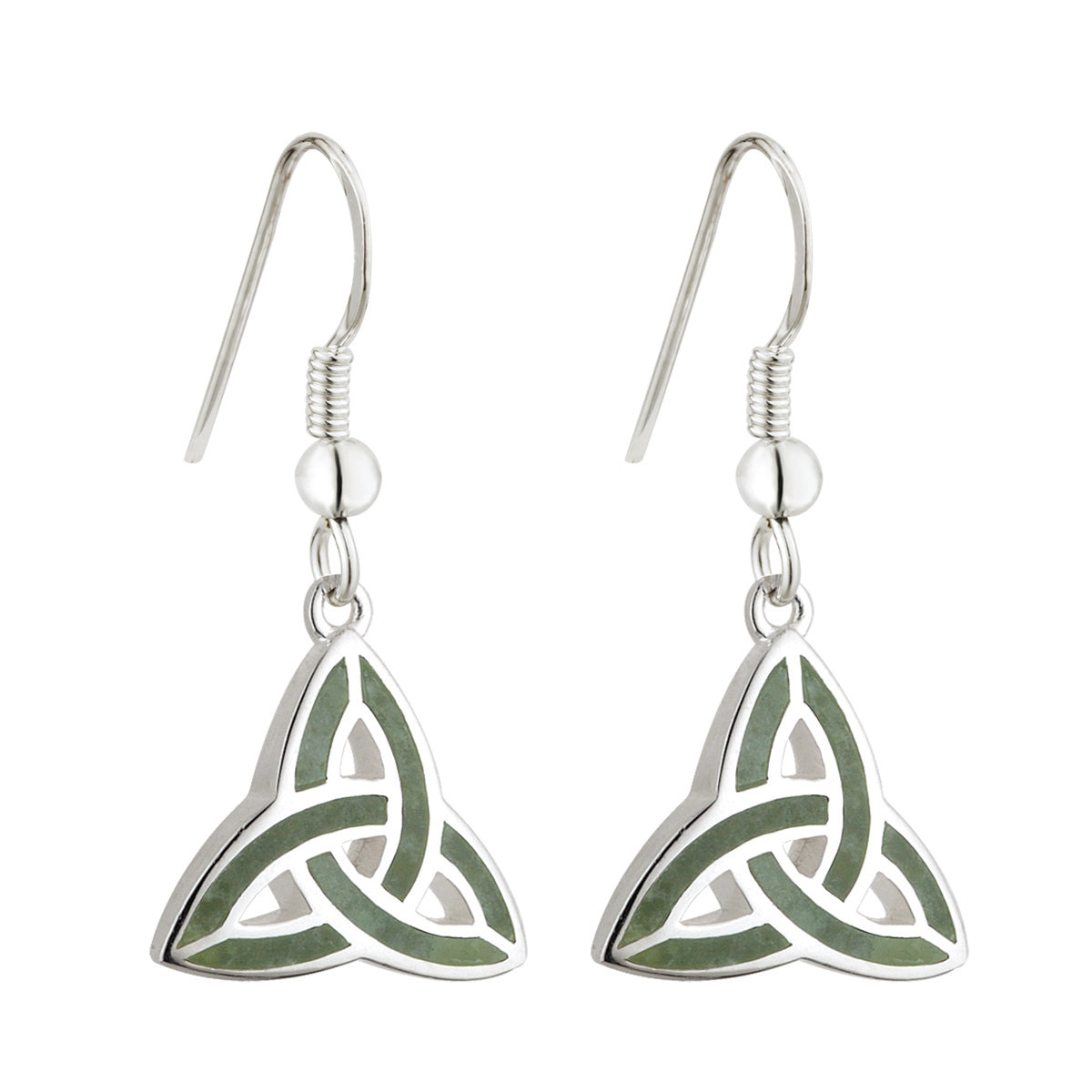 sterling silver connemara marble trinity knot drop earrings s33301 from Solvar