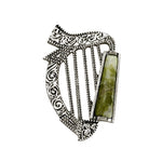 ecommerce image of Connemara marble Harp brooch from Solvar