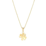 Solvar 10k gold cubic zirconia shamrock necklace S46924