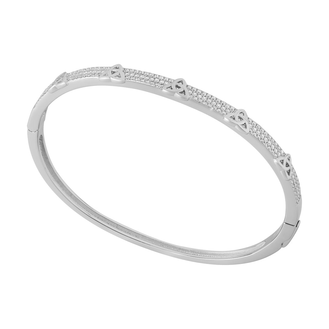 Product image of Sterling Silver Cz Trinity Knot Bangle from Solvar jewellery