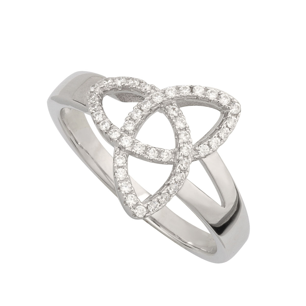 ladies sterling silver cubic zirconia trinity knot ring s21015 from Solvar