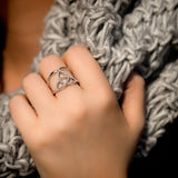 a model wearing cz Trinity knot ring -image 2