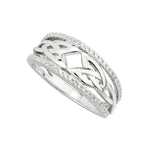 cubic zirconia sterling silver trinity knot ring s21068 from Solvar