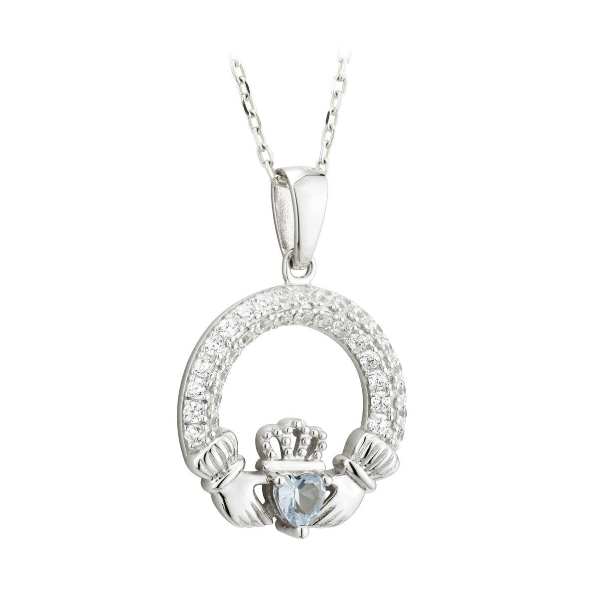 december birthstone zircon claddagh necklace S46117-12 from Solvar