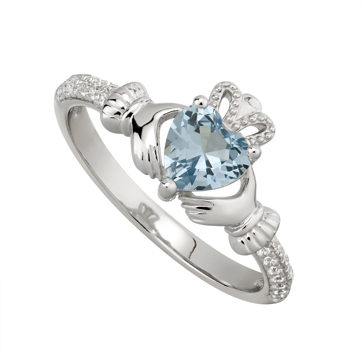 sterling silver claddagh ring december birthstone s2106212 from Solvar