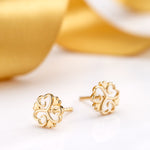 lifestyle image of Solvar fancy shamrock stud earrings