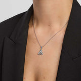 close-up image of large flush set cubic zirconia Trinity Knot pendant from Solvar