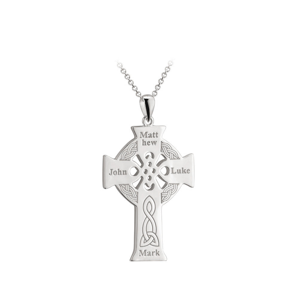 back side of four apostles celtic cross pendant s46605