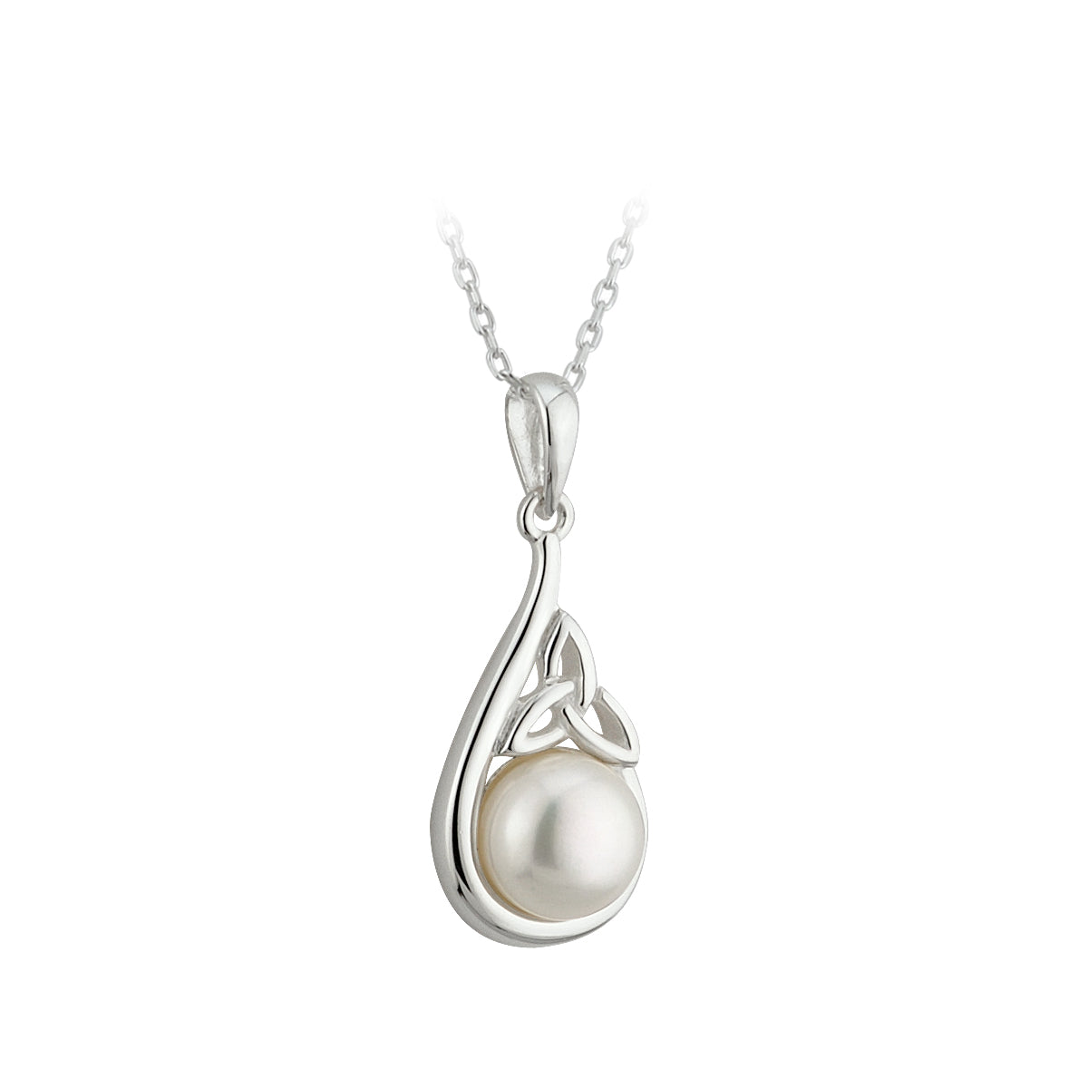 sterling silver pearl trinity knot pendant s44982 from Solvar